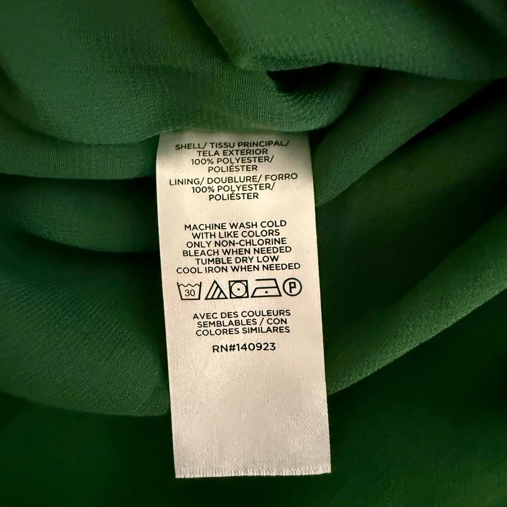 LOFT Sheer Sleeve Green Blouse